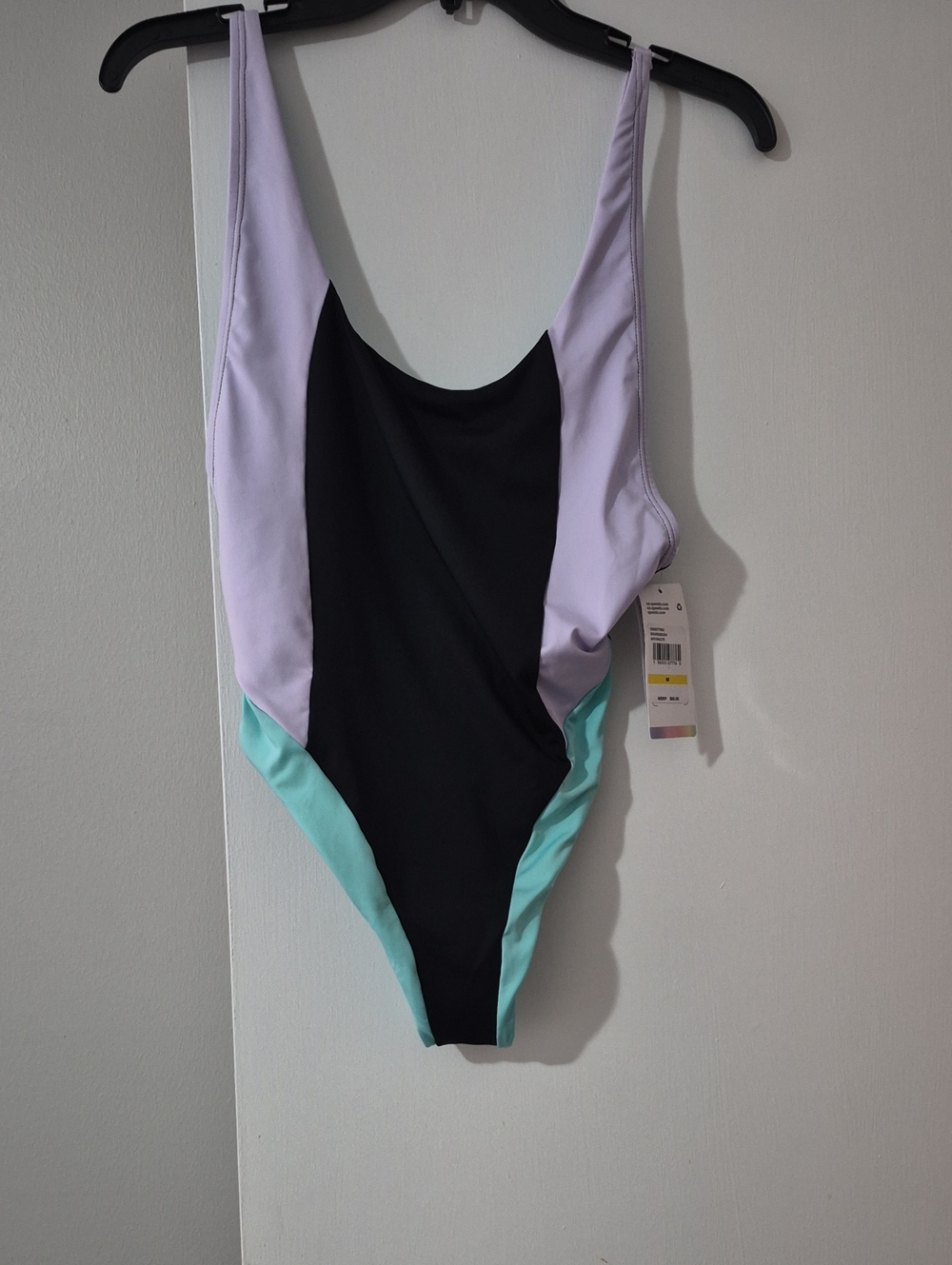 Speedo Black & Mint Colorblock One-Piece Swimsuit